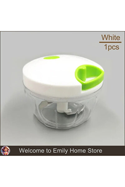 Choice مفرمة لحم يدوية بيضاء سعة 400 مل، قطاعة ثوم، مكبس ثوم دوار، كسارّة، مج...