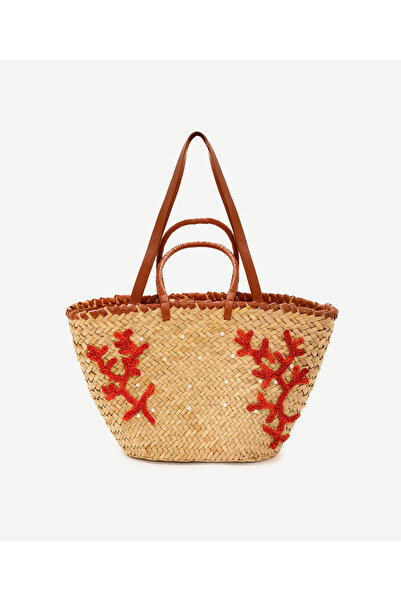 Yargıcı Mercan İşlemeli Plaj Çantası