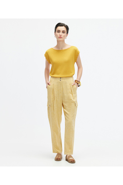 Yargıcı Straight Cut Cargo Pants with Crease Detail