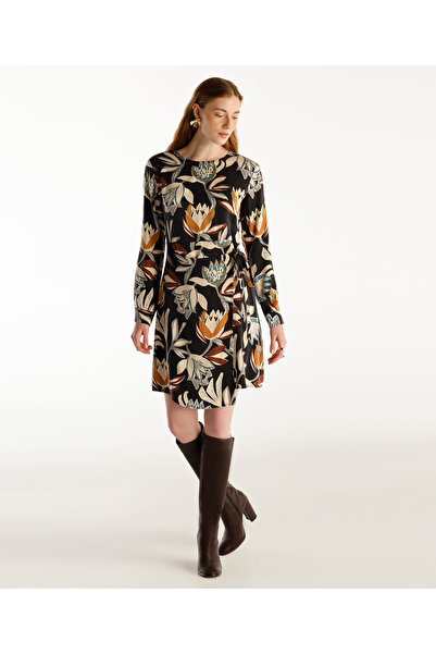 Yargıcı Crew Neck Long Sleeve Short Dress