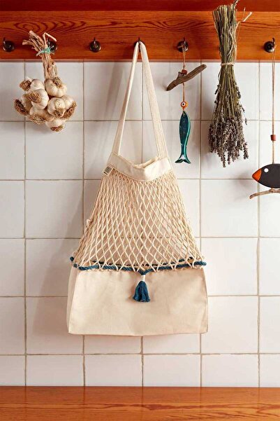 Refikadan Çok Amaçlı File Çanta Çivit Mavisi