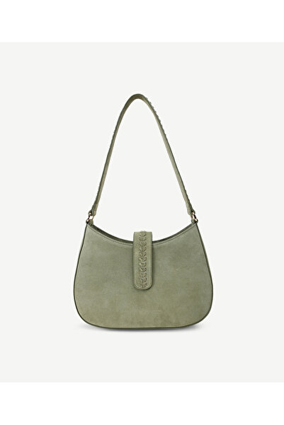 Yargıcı Örgü Detaylı Baget Deri  Çanta