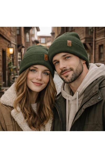 ASMİN TASARIM Unisex Kadın Erkek Kaliteli Kışlık Bere Yeşil