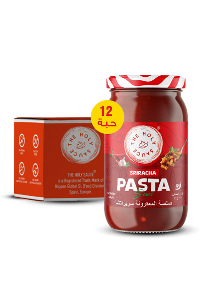 The Holy Sauce 12 علبة - كرتونة صلصة مكرونة سريراتشا (12 × 400 جم)