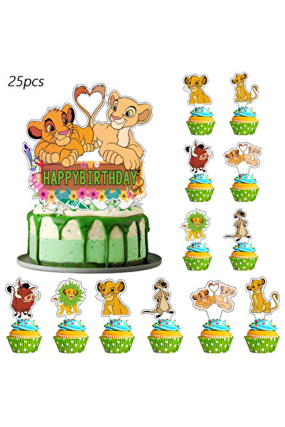 Miniso 25pcs The Lion King Cake Topper、Cupcake Toppers，The Lion King Birthday...