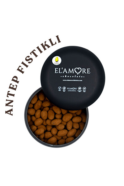 Elamore Şeker İlavesiz, Glütensiz, Vegan Premium Antep Fıstıklı Bitter Çikola...