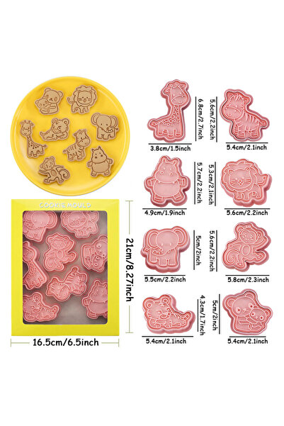 Choice Forest Animal 8pcs Farm Animal Biscuit Mold 3D Cake Cutters Cookie Mol...