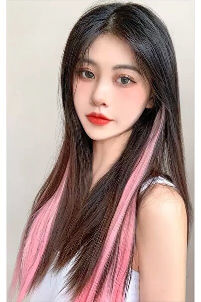 TAKIŞTIR وصلات شعر جانبية / 2 لون أومبري / وصلات شعر ملونة 50 سم (قطعة واحدة)