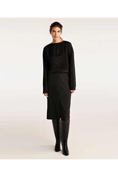 Yargıcı Yırtmaç Detaylı Kalem Etek