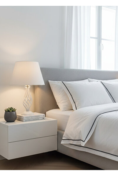 365GUNSERİSONU Beyaz Rustik Burgulu Taşlı Metal Ayaklı 30'luk Beyaz Şapkalı A...