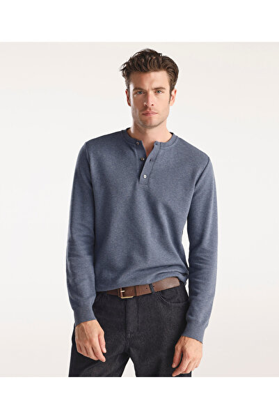 Yargıcı Men's Crew Neck Buttoned Sweater