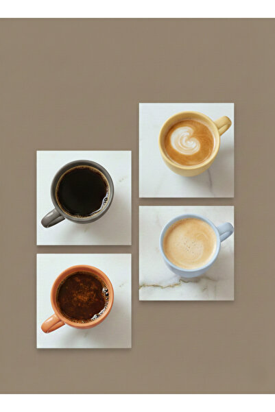 FARALYAHOME Coaster Set of 4 White Marble 10X10 cm