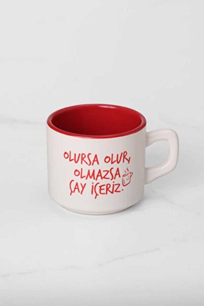 Refikadan Olursa Olur Olmazsa Çay İçeriz Kupa - Kırmızı