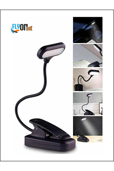 FLYON Klipsli Kitap Okuma Işığı Led Kitap Arası Okuma 5 Ledli Mandallı Lamba ...
