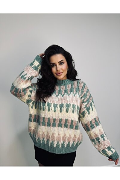Mess Trend Tarzınla Fark Yarat Colorful Woolen Sweater