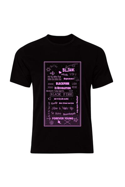 fame-stoned Blackpink Black T-shirt 100% pamuk Crni unisex dizajn