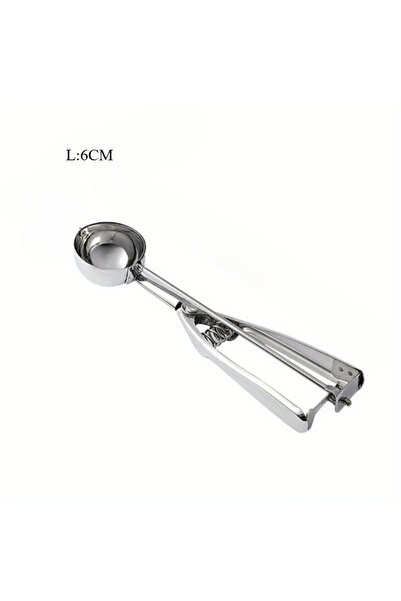 Choice مغرفة آيس كريم للخبز، طول 6 سم، أدوات مطبخ، مقبض زنبركي من الفولاذ الم...