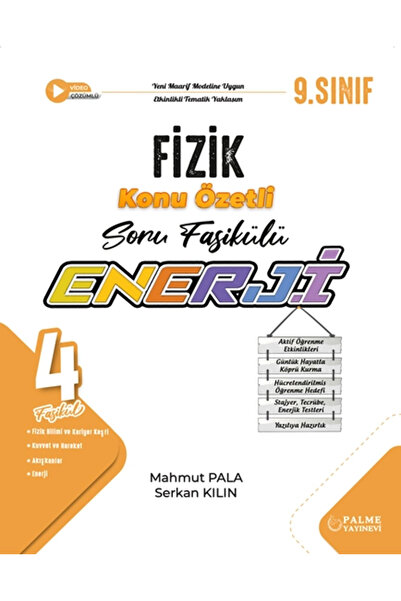 Palme Yayınevi Palme Yayıncılık 9. Sınıf Fizik Enerji Konu Özetli Soru Fasikülü