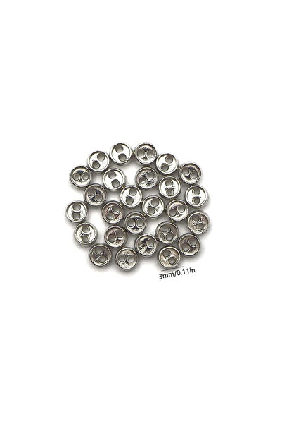 Choice Silver 100pcs 3mm Metal Buttons Mini Buttons for Dolls Clothes 2 Holes...