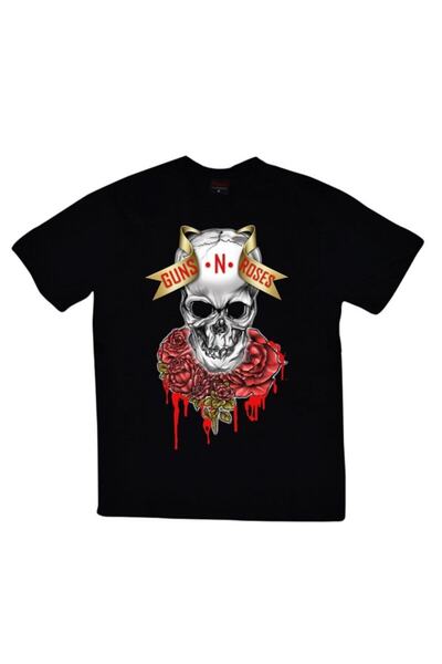 fame-stoned Guns N Roses з принтом, унісекс, 100% бавовна, чорна футболка