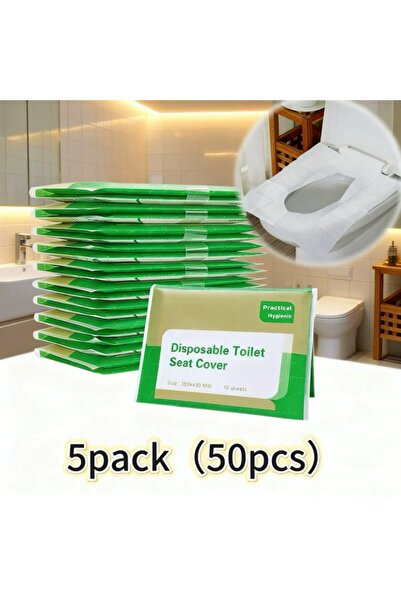 Choice عبوة من 5 أغطية مقاعد مراحيض للاستخدام مرة واحدة، مغلفة بشكل فردي، منا...