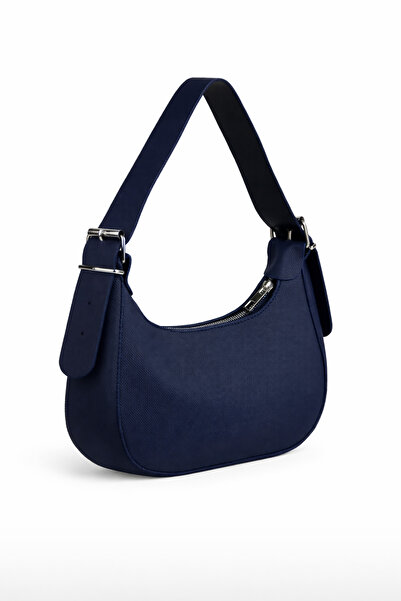 REVENKO Pera Kadın Baget Günlük Omuz Çantası Lacivert