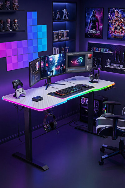 Karr Gaming G-Flex Elektrikli Yükseklik Ayarlı RGB Aydınlatmalı Oyuncu Masası...