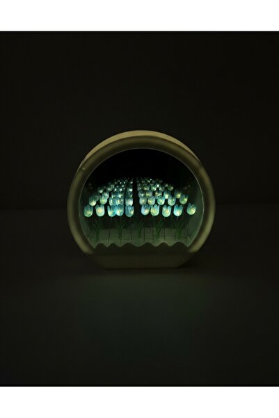 Ravion0 Bulut Tasarım Sonsuz Lale Bahçesi Gece Lambası - Aynalı Dekoratif Mas...