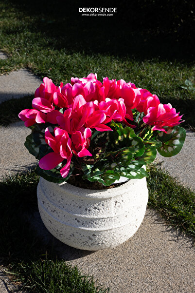 Dekorsende Yapay Siklamen Çiçeği Fuşya 32 cm