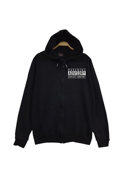 fame-stoned Світшот з надрукованим написом «Parental Advısory»