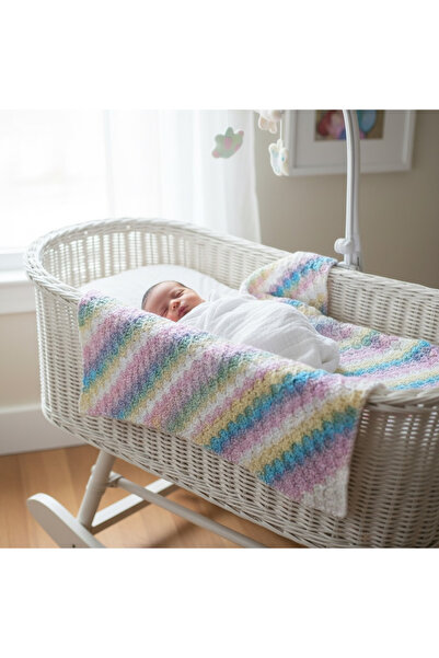 Pafuli بطانية أطفال كوتيس جونكا باتيك محبوكة يدويًا بتصميم وحيد القرن (90×90 سم)