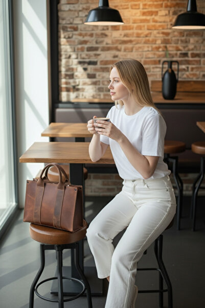 MelAlp Women's Genuine Crazy Leather Hand Shoulder Bag Handcrafted