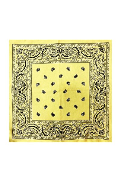 fame-stoned Yellow Drop Pattern Combed Cotton Bandana
