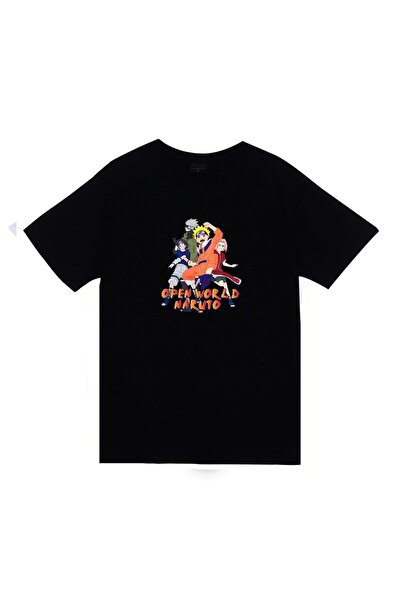 fame-stoned Naruto Anime Štampano Unisex 100% pamuk Crna T-shirt