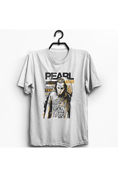 fame-stoned Pearl Jam Music Band εμπριμέ Unisex 100% βαμβακερό λευκό μπλουζάκι
