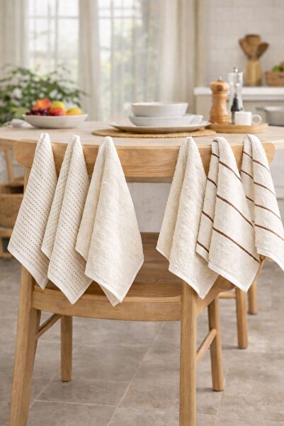 Eponj Home 6lı Mutfak Havlusu 30x50 Sofya Bej
