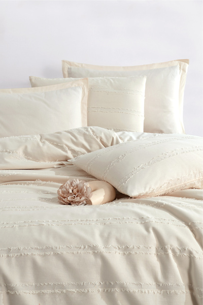 Nordqueen Set cuvertură de pilota cu franjuri 100% bumbac Avola