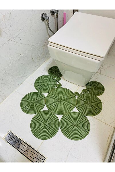 ModaCardin سجادة حمام مزدوجة الجوانب من الجوت والخوص والممسحة - مقعد المرحاض ...