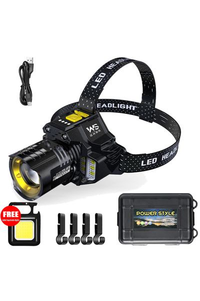 Choice مجموعة B: مصباح أمامي LED قوي مزود بمستشعر حركة، قابل لإعادة الشحن ببط...