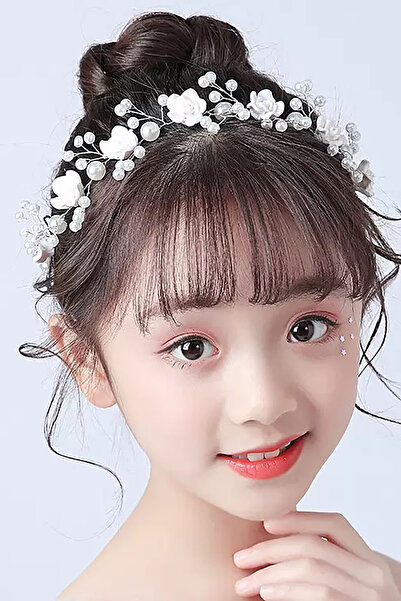 TAKIŞTIR Accesoriu de păr cu figurine florale elegante de culoare argintie, a...