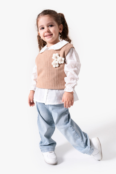 Jikko Baby Floral Vest Holiday 3-Piece Girls' Set 9084