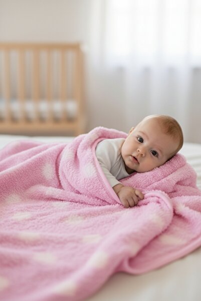 Genel Markalar Welsoft Benekli Bebek Battaniyesi 85 X 90 cm PEMBE