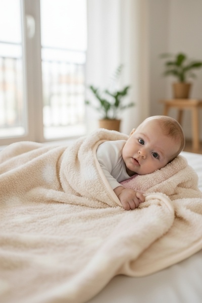 Genel Markalar Welsoft Benekli Bebek Battaniyesi 85 X 90 cm EKRU