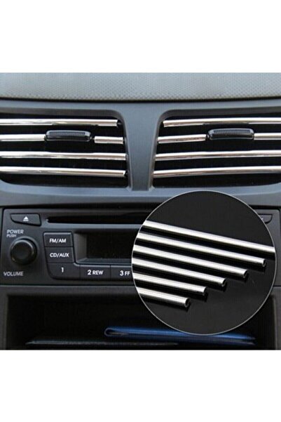 Autowise Araç Içi Klima Izgarasına Geçmeli Klima Süsü Havalandırmaya Geçme Renkli Çıta Krom Gümüş