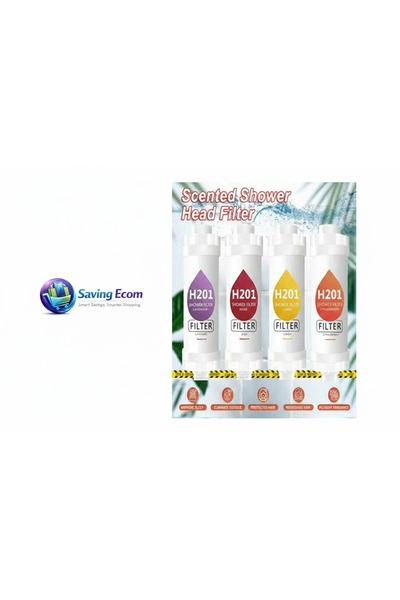 H2O رأس دش وفلتر مياه مكون من 4 فلاتر (لافندر و نعومة الحليب و ياسمين و الكرز)