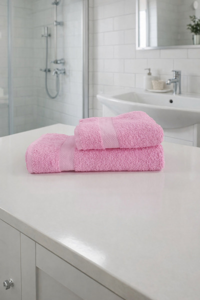 Bambus 2 'li % 100 Pamuklu Düz Renkli Banyo Havlu Seti /90x150 Banyo Havlusu ...