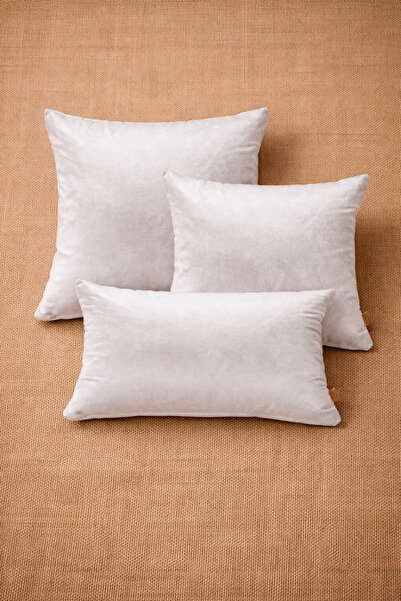 Alacastore Екрю оксамитовий набір подушок з наповнювачем 3 різних розмірів