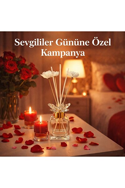 Nunevva Dekoratif Kristal Kapaklı Oda Kokusu Şişesi + 3 Lotus Süs Çubuğu + 3 ...