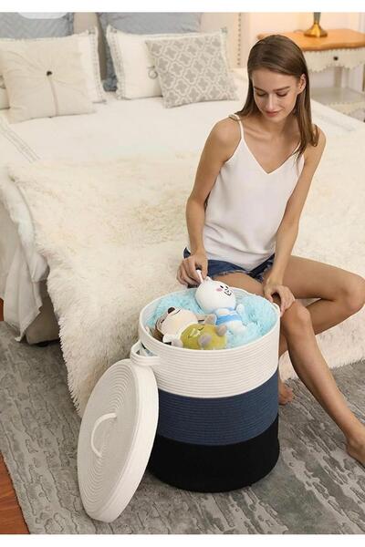 ModaCardin Καλάθι από γιούτα και ψάθινο - Μπάνιο, βρώμικο και καλάθι παιχνιδι...