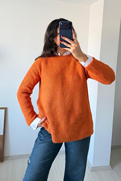 Güneş Pulover tricotat cu croială raglan